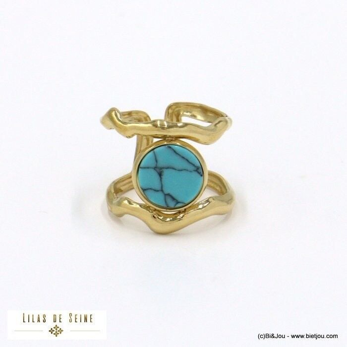 Anello anelli irregolari in acciaio inox pezzo pietra 0422004