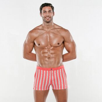 BOXER RETRO STRIPE CORAIL 1