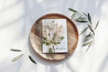 Carte postale de remerciement, bouquet de fleurs sauvages, rose/blanc, certifié FSC 4