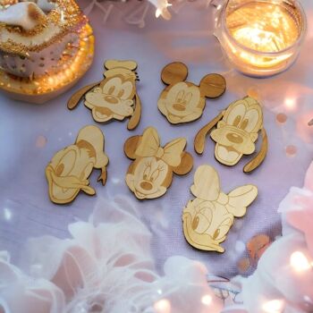 Ensemble de 6 sous-verres en bois Disney - porte-gobelets 2