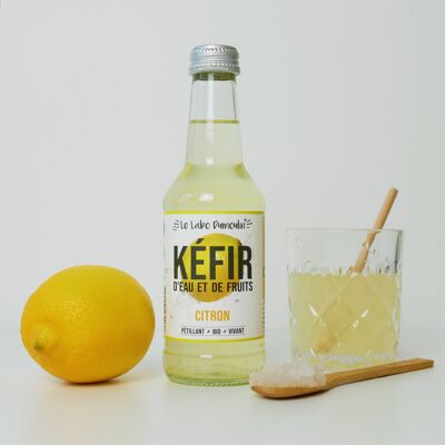 Organic lemon fruit kefir 25cl x8