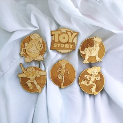 Set of 6 Toy Story Wood Coasters - Cup Holders