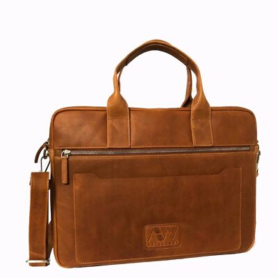 BOLSO DE TRABAJO MASTER EN PIEL COGNAC