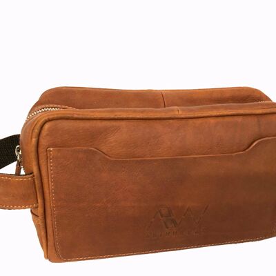 NICO TOILETRY BAG IN COGNAC LEATHER