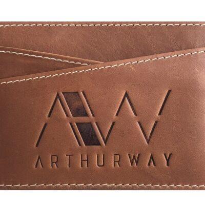 FRANKY CARD HOLDER IN COGNAC LEATHER