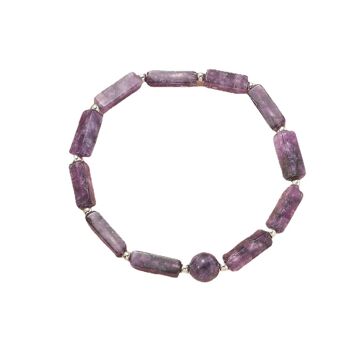 Bracelet de perles de bande carrée d'améthyste naturelle chaîne de charme de mode simple femme 5