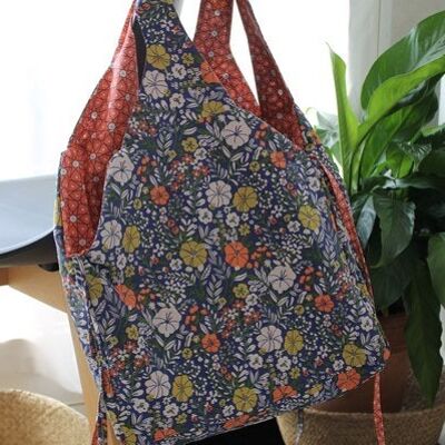 Jane orange flowers tote bag