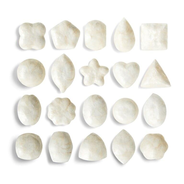 Dish Shell Capiz XS White