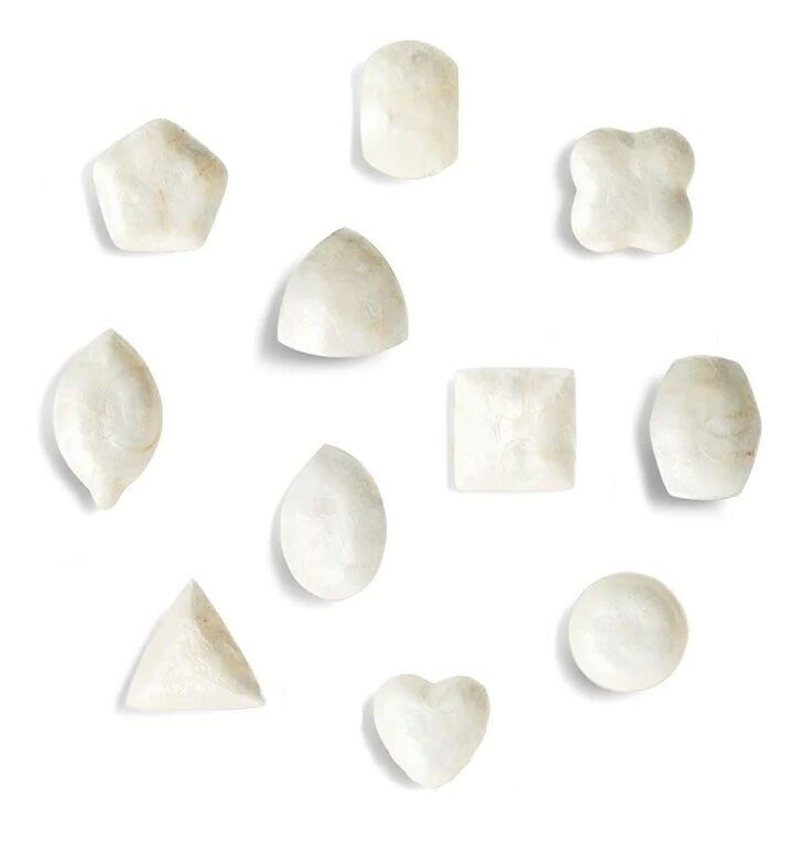 Piatto Shell Capiz XS Bianco