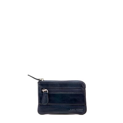 Crux Blue Washed Leather Coin Purse
