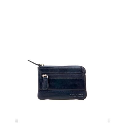 Crux Blue Washed Leather Coin Purse