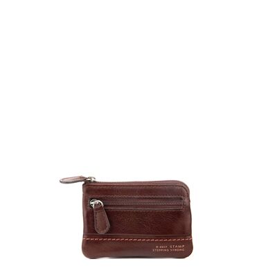 Brown washed leather purse