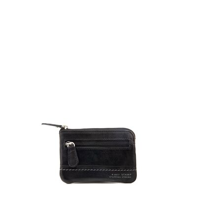 Black washed leather purse