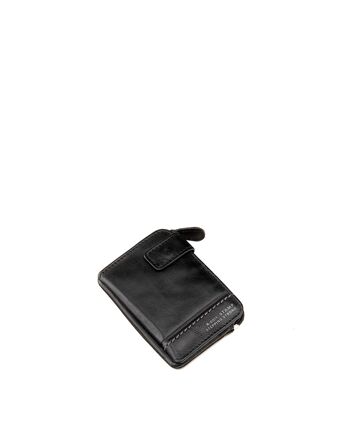 Porte-cartes portefeuille en cuir lavé noir 3