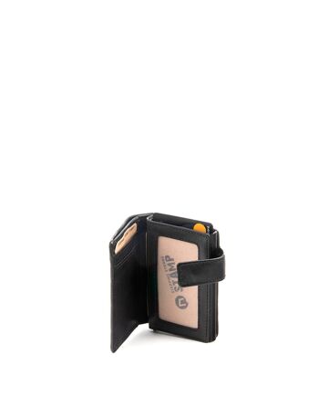 Porte-cartes automatique en cuir lavé noir 3