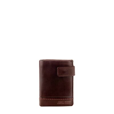 Stamp brown washed leather wallet