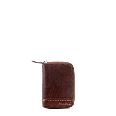 Crux Brown Washed Leather Coin Purse