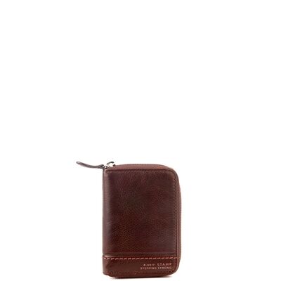 Crux Brown Washed Leather Coin Purse