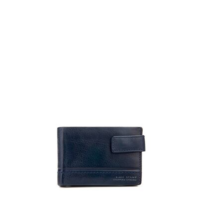 Portemonnaie aus blau gewaschenem Leder