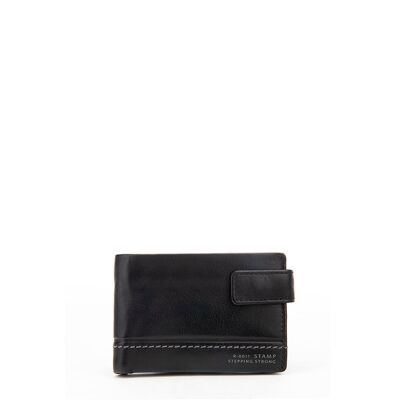 Portemonnaie aus schwarzem gewaschenem Leder