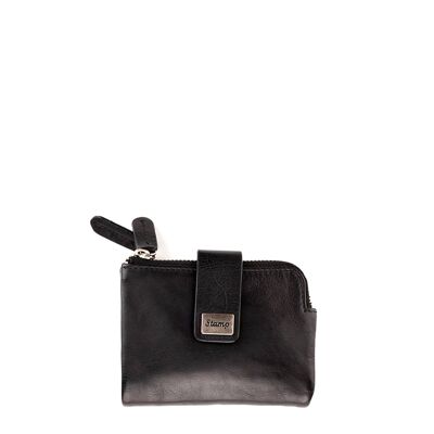 Women's wallet in soft black leather Stamp