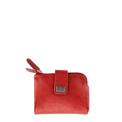 Damenbrieftasche aus weichem rotem Leder Stamp