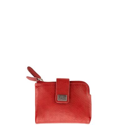 Damenbrieftasche aus weichem rotem Leder Stamp
