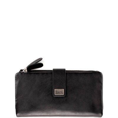 Women's wallet in soft black leather Kate
