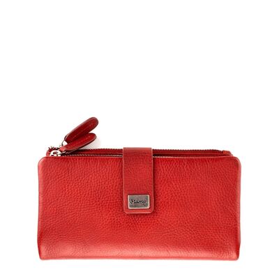 Women's red soft leather wallet Kate
