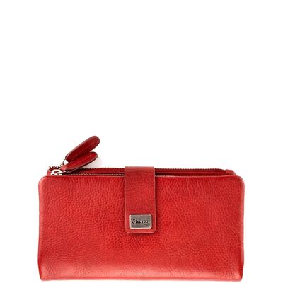 Women's red soft leather wallet Kate