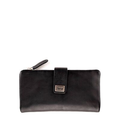 Women's wallet in soft black leather