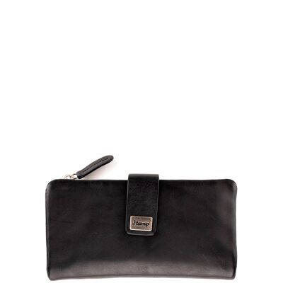 Women's wallet in soft black leather
