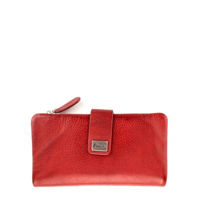 Damenbrieftasche aus weichem rotem Leder