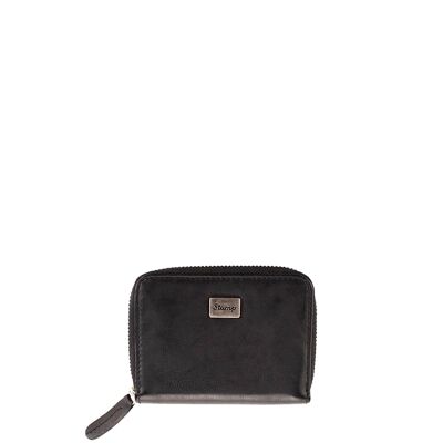 Women's purse in soft black leather