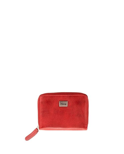 Monedero de mujer en piel suave color rojo