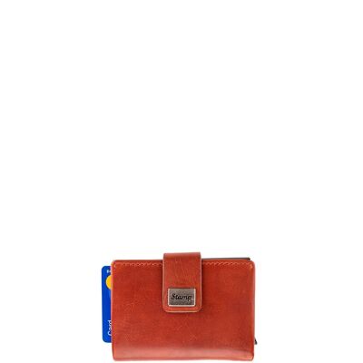 Women's card holder in soft tan leather