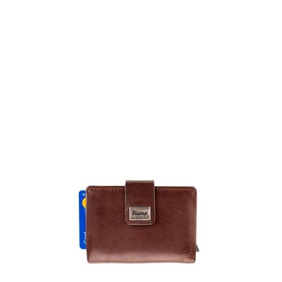Women's card holder in soft brown leather