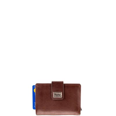 Women's card holder in soft brown leather