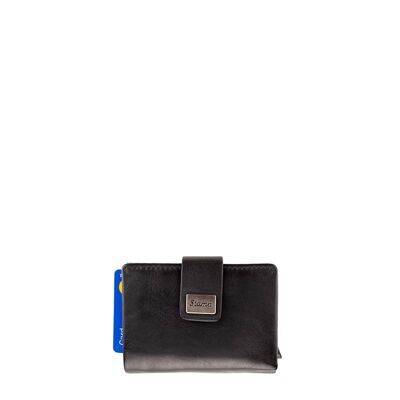 Women's card holder in soft black leather