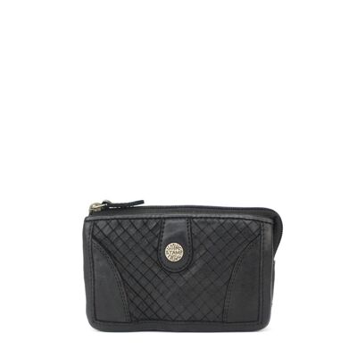 Women's black washed leather purse