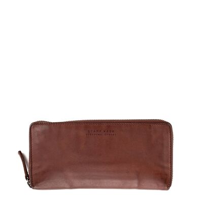 Shaula women's brown washed leather wallet