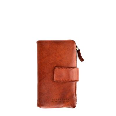 Stamp women's washed leather wallet