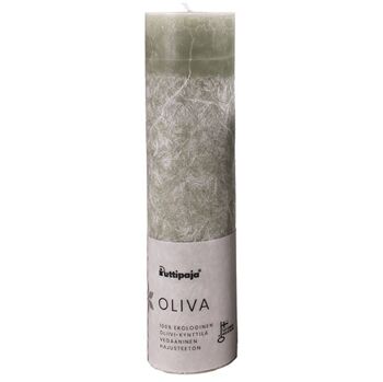 OLIVA - Bougie de table en stéarine d'olive, verte 4