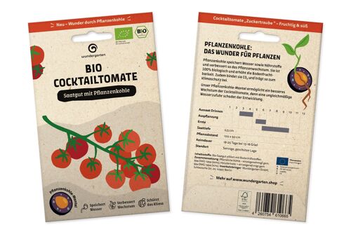 Bio Cocktailtomate | Saatgut mit Pflanzenkohle-Mantel