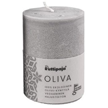 OLIVA - Bougie de table en stéarine d'olive, grise 2