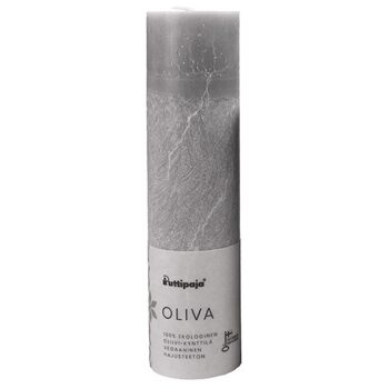 OLIVA - Bougie de table en stéarine d'olive, grise 4