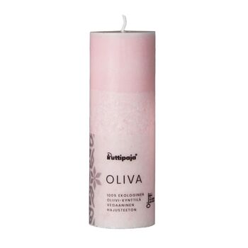 OLIVA - Bougie de table en stéarine d'olive, vieux rose 3