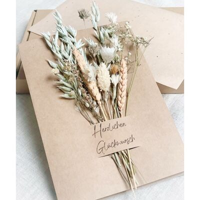 Dry bouquet greeting card - Herzlichen Glückwunsch