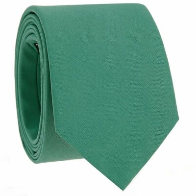 Cravate vert menthe en coton - Sorrente