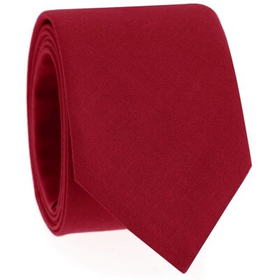 Cravate rouge rubis en coton - Sorrente